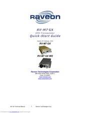 Raveon RV-M7 GX WX Quick Start Manual