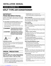 Fujitsu SPLIT TYPE AIR CONDITIONER Installation Manual