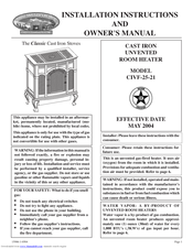 White Mountain CIVF-25-21 Installation Instructions And Owner's Manual