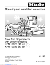 Miele KFN 12823 SD edt Operating And Installation Instructions