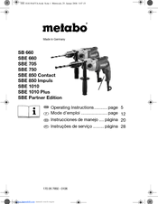 Sbe 750 Sbe 850 Impuls Balais de Charbon pour Metabo Sbe 660 Sbe 705