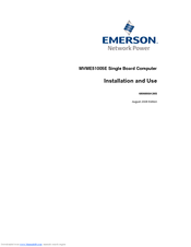 Emerson MVME51005E Installation And Use Manual