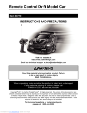Harbor Freight Tools 68770 Instructions And Precautions