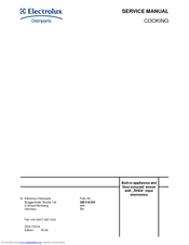 Electrolux Floor-mounted stoves Service Manual