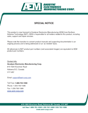 Anodyne Electronics Manufacturing AA83-001 Installation And Operation Manual