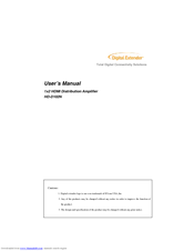 Digital Extender HD-D102N User Manual