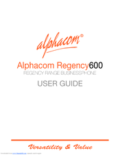 alphacom Regency 600 User Manual