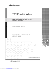 GRASS VALLEY Triton BES-1616/110 Installation Manual