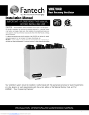 Fantech VHR704R Installation Manual
