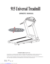 Universal 915 Threadmill Owner's Manual