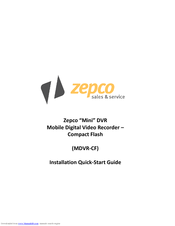 Zepco MDVR?CF Installation & Quick Start Manual