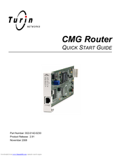 Turin Networks CMG Router Quick Start Manual