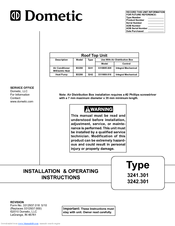Dometic 3241.301 Installation & Operating Instructions Manual