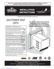 Napoleon GAS POWER VENT Installation Instructions Manual