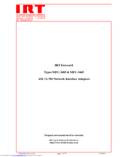 IRT MFC-3485 User Manual