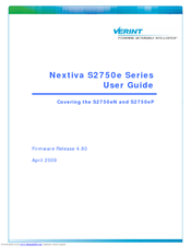 Verint Nextiva S2750eN User Manual