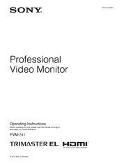 Sony PVM-741 Operating Instructions Manual