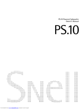 Snell PS.10 Owner's Manual
