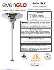 IR Energy Even-GLO GA301 Series Installation, Operation  & Mainenance Manual