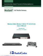 AudioCodes Mediant TP-1610 H.323 User Manual