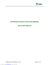 KPN MIK820 Quick Start Manual