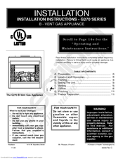 Heatilator G270LE Installation Instructions Manual