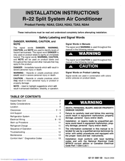 International comfort products N2A4 Series Installation Instructions Manual