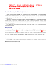 Epson ActionLaser 1400 User Manual