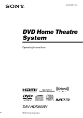 Sony DAV-HDX900W Operating Manual