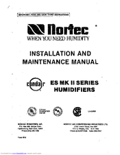 Nortec Condair ES MKII-300 Installation And Maintenance Manual