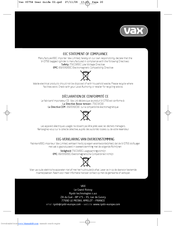 Vax V-075E Instruction Manual
