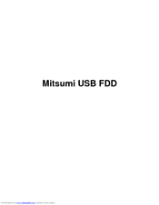 Mitsumi USB FDD User Manual