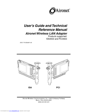 Aironet ISA3500 User's Manual And Technical Reference Manual
