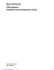 Bull DPX/20 Installation And Configuration Manual