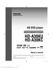 Toshiba HD-A30KU Owner's Manual