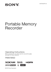 Sony PMW-RX50 Operating Instructions Manual