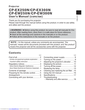 Hitachi CP-EW300N User Manual