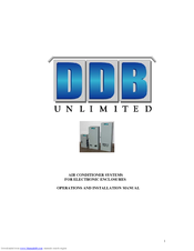 DDB AIR CONDITIONER SYSTEMS Operation And Installation Manual