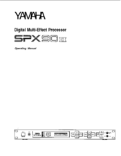 Yamaha SPX90 II Operating Manual
