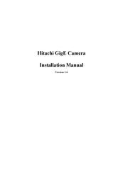 Hitachi GigE Installation Manual