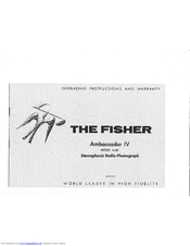 Fisher Ambassador IV Operating Instructions Manual