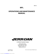 Jerr-Dan MPL Operation And Maintenance Manual