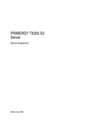 PRIMERGY TX200 S3 Service Supplement Manual