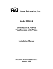Home Automation 53A00-2 Installation Manual