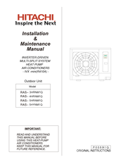 Hitachi RAS-5HYNM1Q Installation & Maintenance Manual