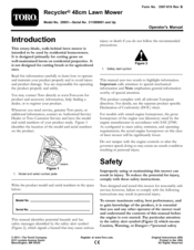 Toro Recycler 20951 Operator's Manual