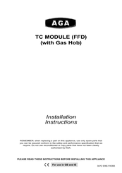 AGA TC MODULE (FFD)(with Gas Hob) Installation Instructions Manual