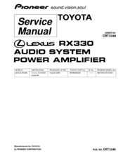 Pioneer LEXUS RX330 Service Manual