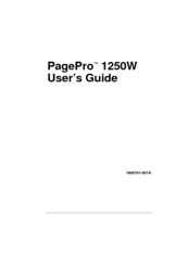Konica Minolta PagePro 1250W. User Manual