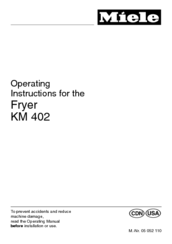 Miele KM 402 Operating Instructions Manual